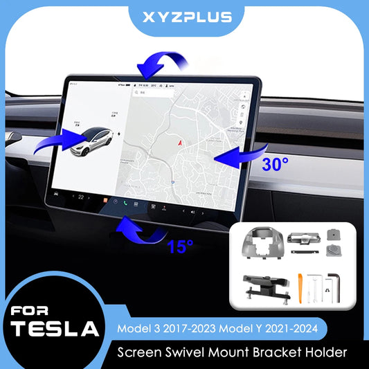 Screen Swivel Tilt Mount for Tesla Model 3 Model Y Center Console Navigation Screen Rotating Holder Bracket Interior Accessories