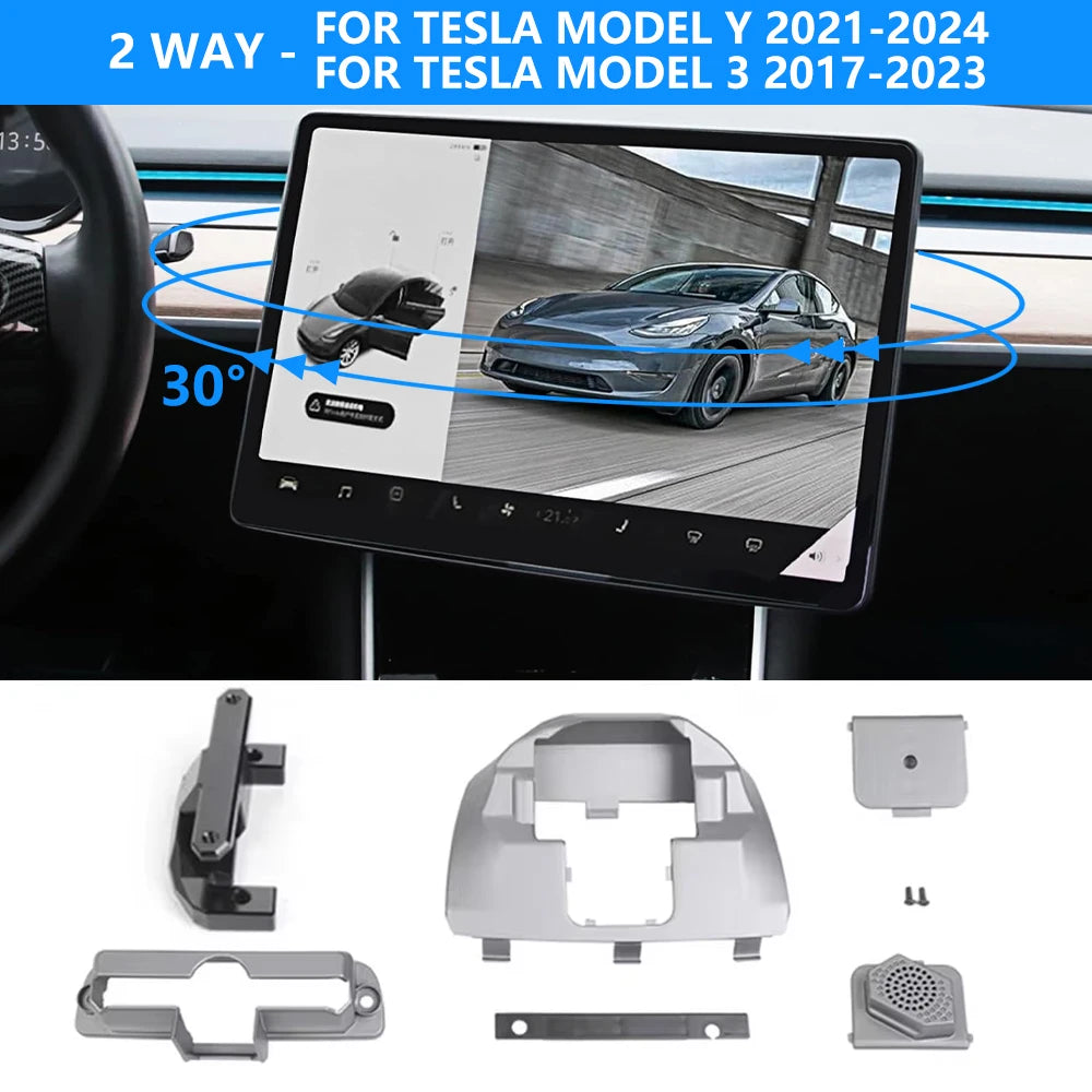 Screen Swivel Tilt Mount for Tesla Model 3 Model Y Center Console Navigation Screen Rotating Holder Bracket Interior Accessories