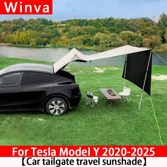 For New Tesla Model Y 2025-2020 Year Outdoor Car Trunk Tent Waterproof Car Trunk Extension Tent Sunshine-Proof Camping Equipment