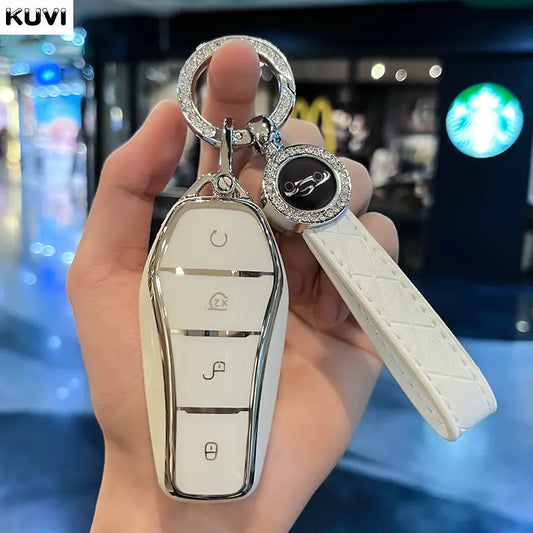 4 Button TPU Car Remote Key Case Cover Shell Fob for BYD Atto 3 Han EV Dolphin Remote Control Protect Keychain Auto Accessories