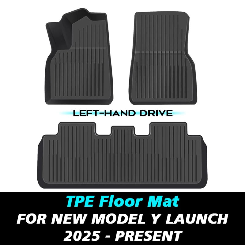 For Tesla New Model Y Juniper Launch 2025 Floor Mat TPE Carpet Waterproof Weather-Resistant Foot Pads Mats