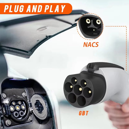 for Tesla Charging Station Tesl a to GBT Electric Car 250V EV Charger 32A 7KW NACS to GBT with Anti-Theft Lock Adapter BYD