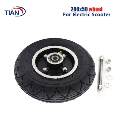 200X50 Electric Scooter Tyre Wheelcenter Axle Hub 8" Scooter Tire Alloy Wheel Pneumatic Tire Electric Vehicle 200*50