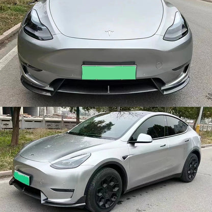 For Tesla Model 3 Y 2017-2023 Front Lip AD Body Kit Glossy Black Sport Bumper Spoiler Model 3 Model Y Auto Accessories