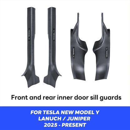 For Tesla New Model Y Launch Juniper 2025 ABS Front Rear Door Sill Protector Threshold Strip Anti-Kick Guard Panel Waterproof