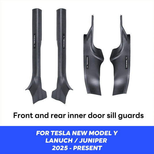 For Tesla New Model Y Launch Juniper 2025 ABS Front Rear Door Sill Protector Threshold Strip Anti-Kick Guard Panel Waterproof