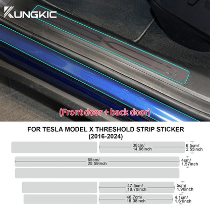 for Tesla Model X 2016-2024 Car Door Sills Protective Handle Sticker Precut Paint Protection Film TPU PPF 8.5Mil Decal