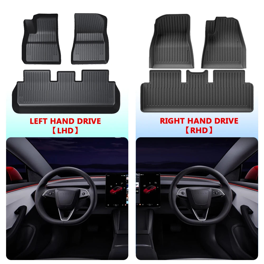 For Tesla New Model Y Juniper Launch 2025 Floor Mat TPE Carpet Waterproof Weather-Resistant Foot Pads Mats