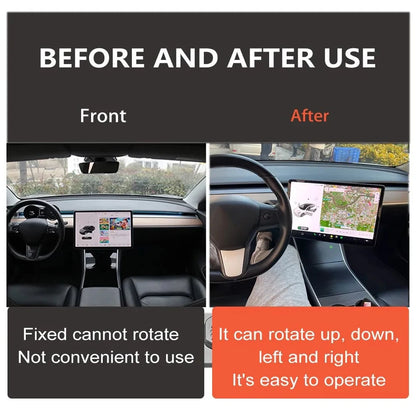 Screen Swivel Tilt Mount for Tesla Model 3 Model Y Center Console Navigation Screen Rotating Holder Bracket Interior Accessories