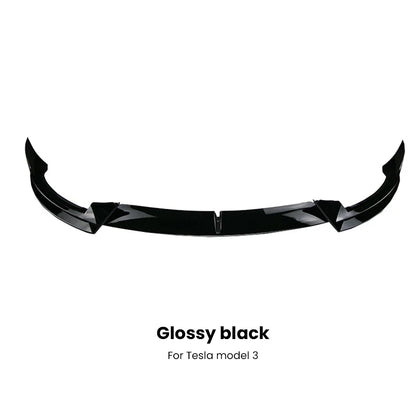 For Tesla Model 3 Y 2017-2023 Front Lip AD Body Kit Glossy Black Sport Bumper Spoiler Model 3 Model Y Auto Accessories
