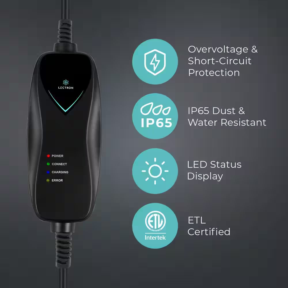 Level 1 Tesla Charger-110V, 15 Amp, NEMA 5-15 Plug, 16 Ft. Extension Cord-Portable Electric Car Charger for Tesla