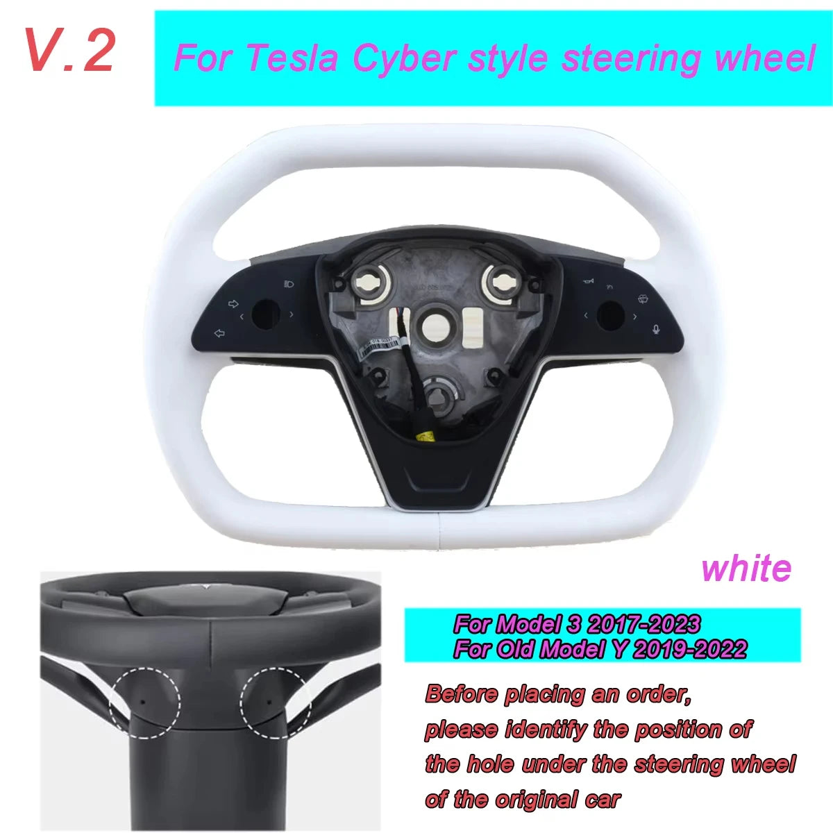 For Tesla Model 3 Y Heating Racing Sport Yoke Steering Wheel Cybertruck Style Nappa Car Accessories Leather Steering Handle
