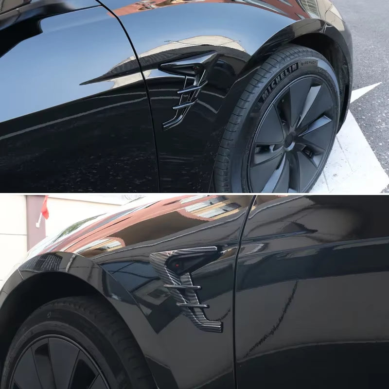 For Tesla Model 3 Highland 2024 Side Camera Protector Cover Leaf Board Tdhunder Model Y 2025 Decor Modified Exterior Accessories