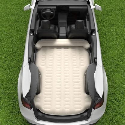 For Tesla Model Y 2020-2025 Car Air Bed Portable Rear Folding Inflatable Mattress for Camping with Flocking Surface and Air Pump