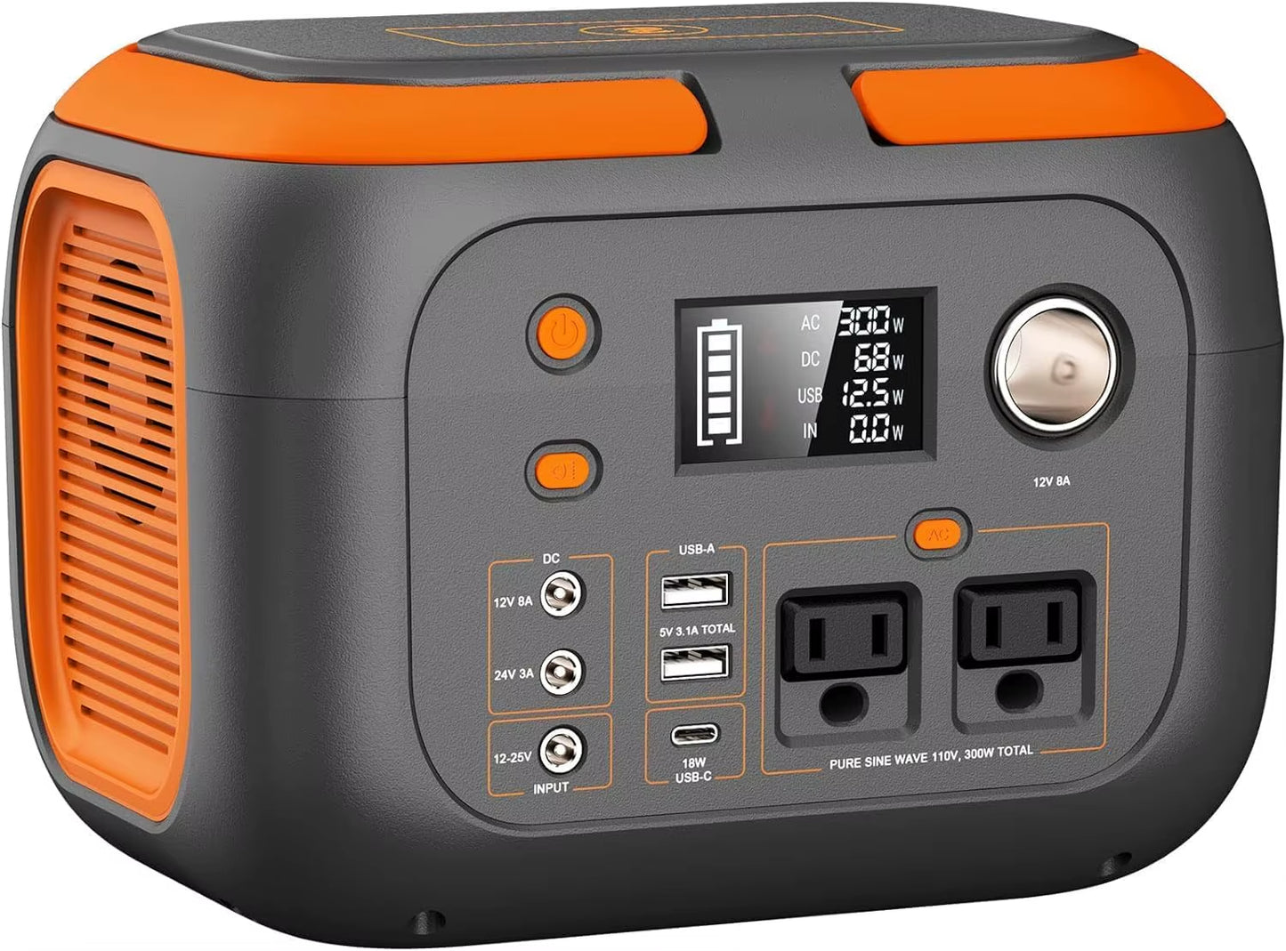 300W Portable Power Station 260Wh/70000Mah Outdoor Solar Generator 110V Outlet Solar Power Banks Camping Power Supply for Laptop