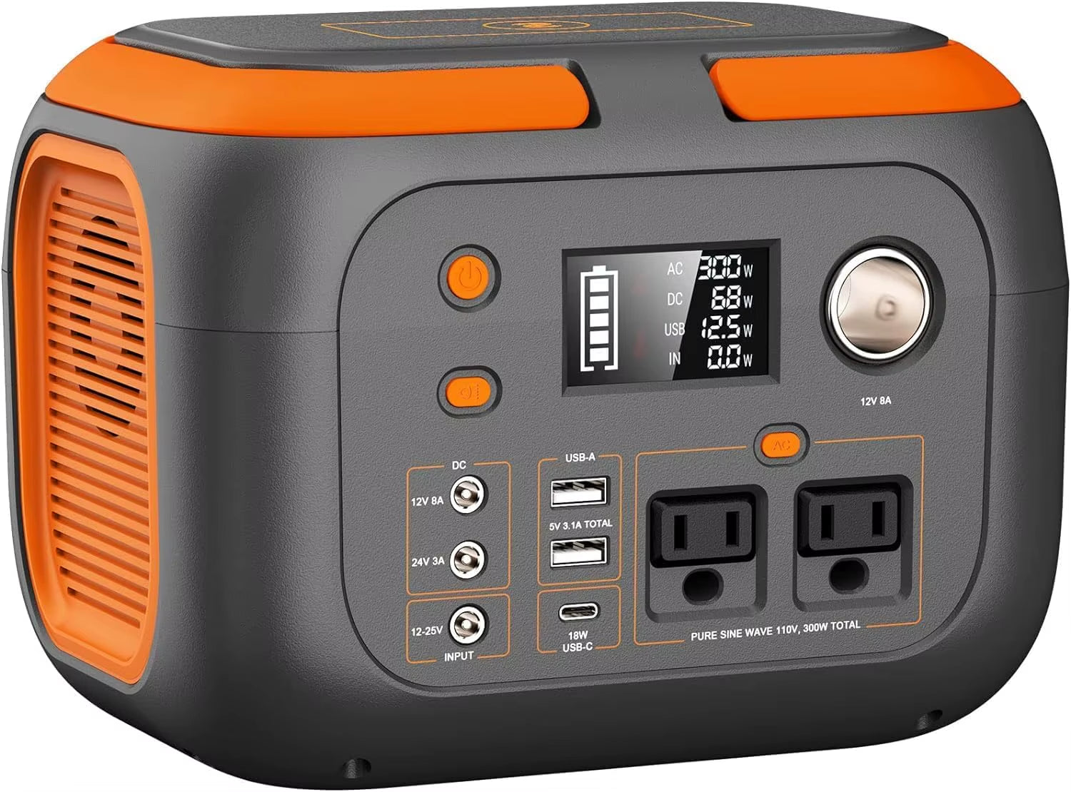 300W Portable Power Station 260Wh/70000Mah Outdoor Solar Generator 110V Outlet Solar Power Banks Camping Power Supply for Laptop