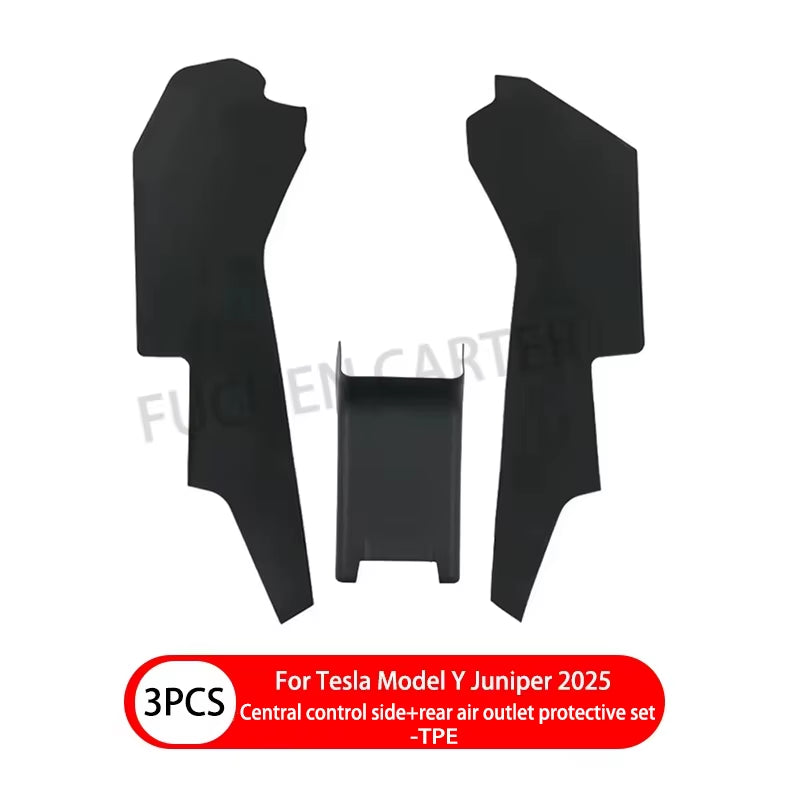 For Tesla Modely Juniper 2025+ Leather Side Defense Anti-Kick Pad Center Control Anti-Dirty Pad Protective Cover Car Accessories