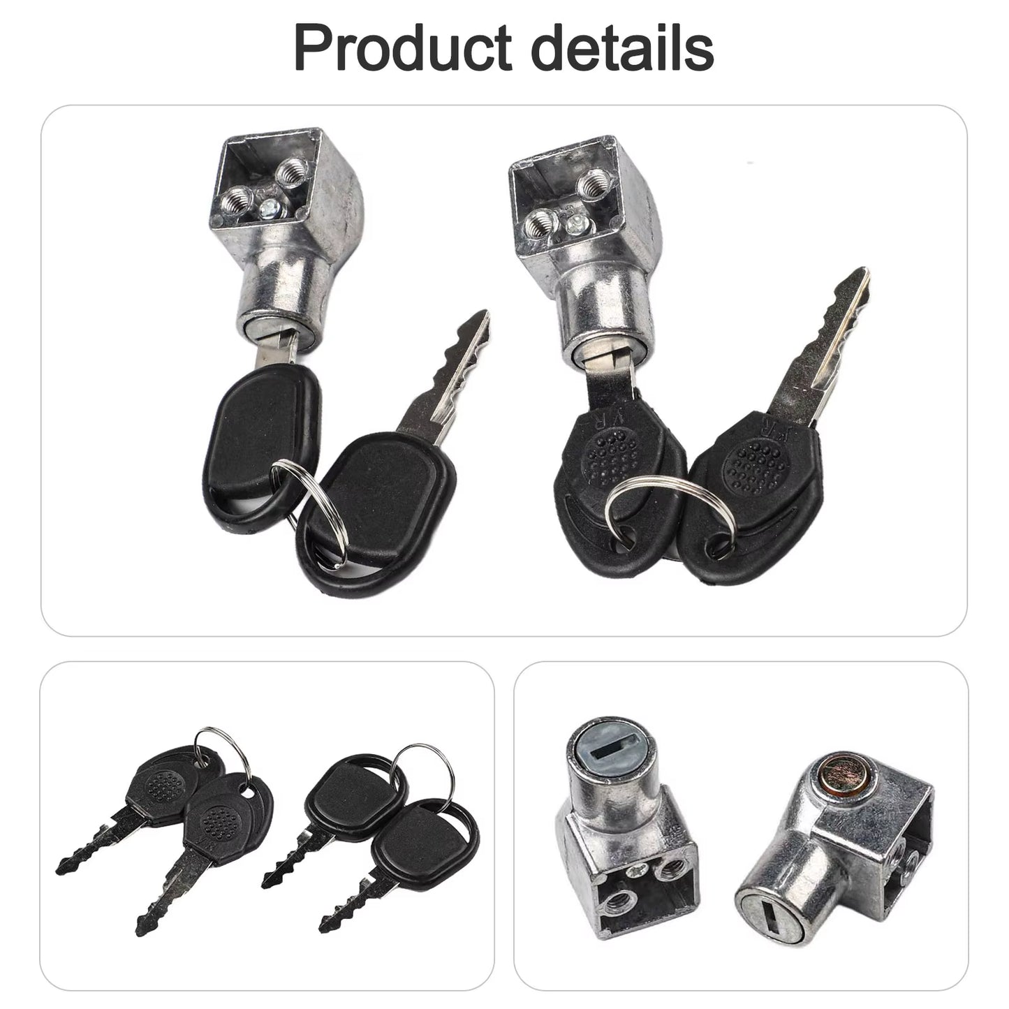 2Pcs Electric Vehicle Battery Lock Electric Bike E-Bike Battery Saddle Tube Lock Key Anti-Theft Lock Alluminum Bicycle Lock
