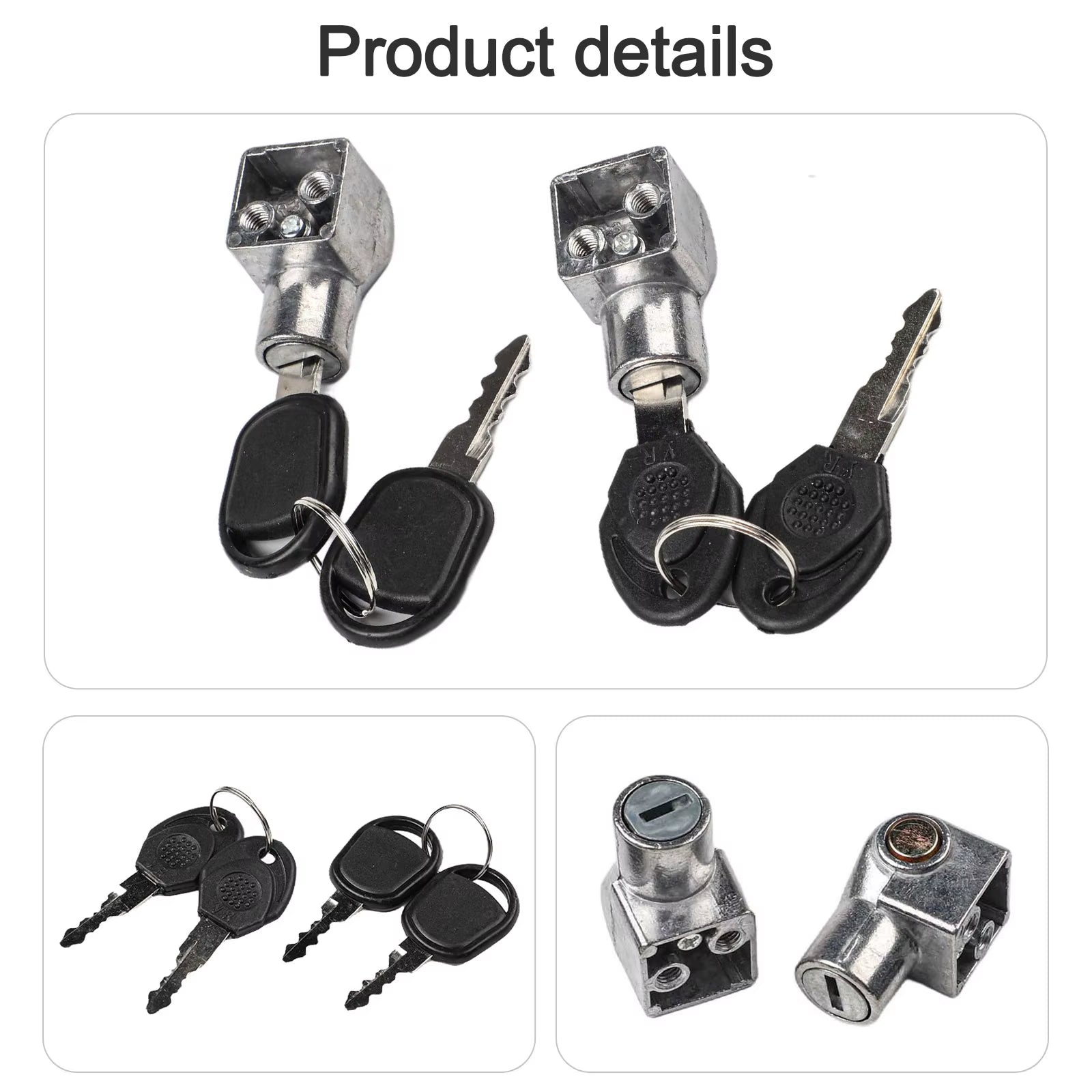 2Pcs Electric Vehicle Battery Lock Electric Bike E-Bike Battery Saddle Tube Lock Key Anti-Theft Lock Alluminum Bicycle Lock