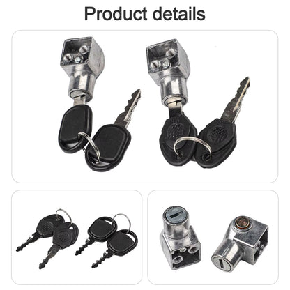 2Pcs Electric Vehicle Battery Lock Electric Bike E-Bike Battery Saddle Tube Lock Key Anti-Theft Lock Alluminum Bicycle Lock