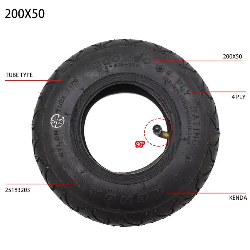 High Quality 200X50 Inner Outer Tire 8 Inch Mini Electric Scooter Tyre Electric Vehicle 200*50 Tire Accessories