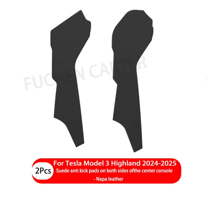For Tesla Modely Juniper 2025+ Leather Side Defense Anti-Kick Pad Center Control Anti-Dirty Pad Protective Cover Car Accessories