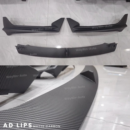 For Tesla Model 3 Y 2017-2023 Front Lip AD Body Kit Glossy Black Sport Bumper Spoiler Model 3 Model Y Auto Accessories