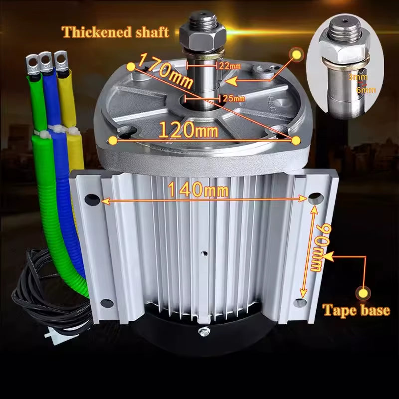 2200W Waterproof BLDC Motor Kit for Electric Vehicle Electric Textile Machinery DC Motor