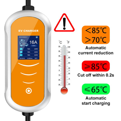 EV Charger 16A 11KW Type 2 IEC-62169 CEE Plug Adjust Current Timer EVSE Charging for Hybrid Eletric Vehicle Cars ﻿