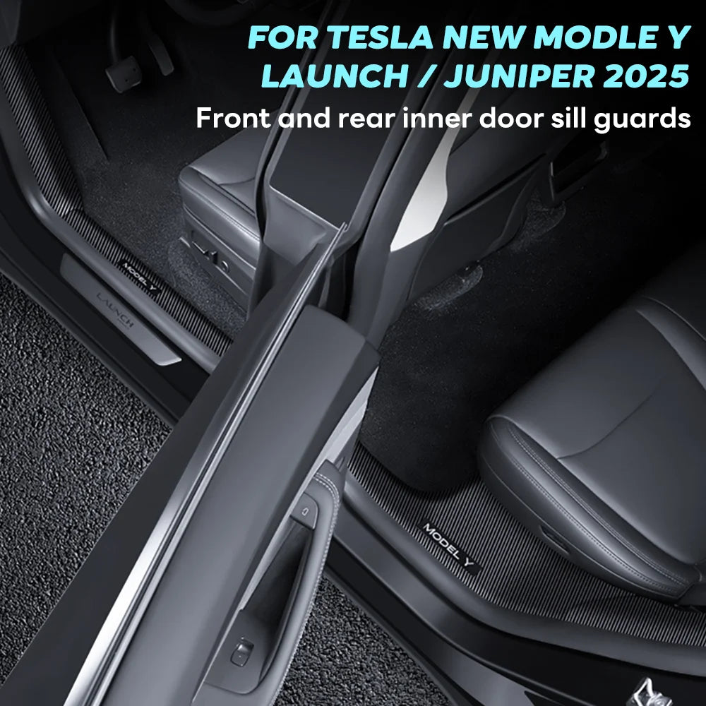 For Tesla New Model Y Launch Juniper 2025 ABS Front Rear Door Sill Protector Threshold Strip Anti-Kick Guard Panel Waterproof