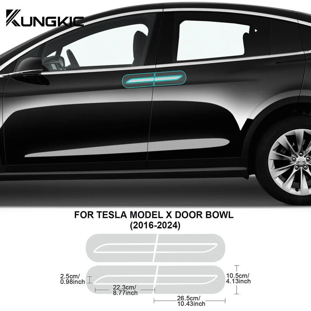 for Tesla Model X 2016-2024 Car Door Sills Protective Handle Sticker Precut Paint Protection Film TPU PPF 8.5Mil Decal