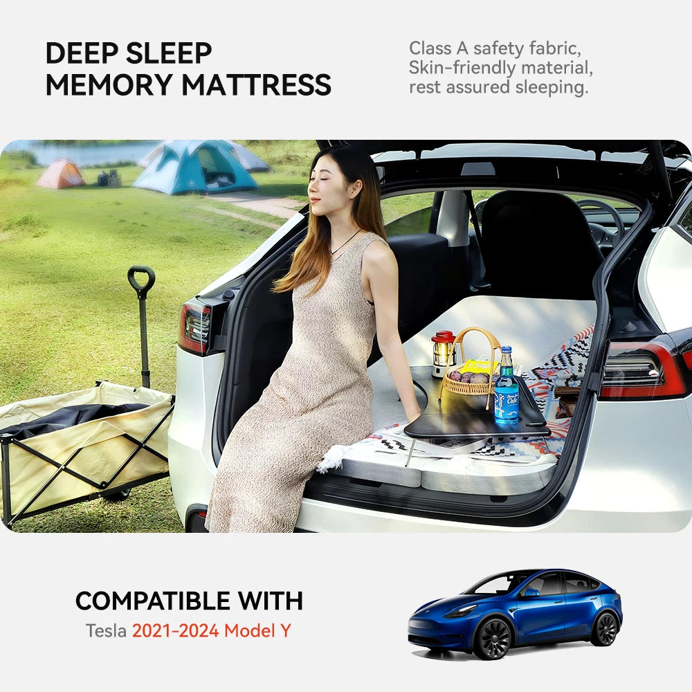 YZ for Tesla Model Y 2021-2025 Camping Mattress Memory Sponge Mattress Travel Bed Portable in Car Sleeping Outdoor Camping