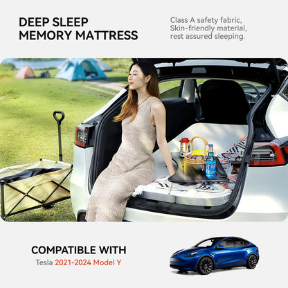 YZ for Tesla Model Y 2021-2025 Camping Mattress Memory Sponge Mattress Travel Bed Portable in Car Sleeping Outdoor Camping