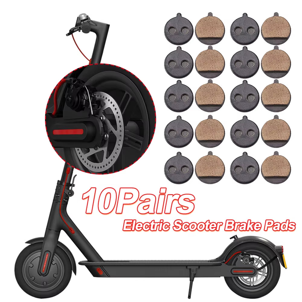 Folding Bike Disc Brake Pads 10 Pairs Electric Vehicle Brake Pads Electric Scooter Brake Pads for Kugoo Cycling Repair Accessory