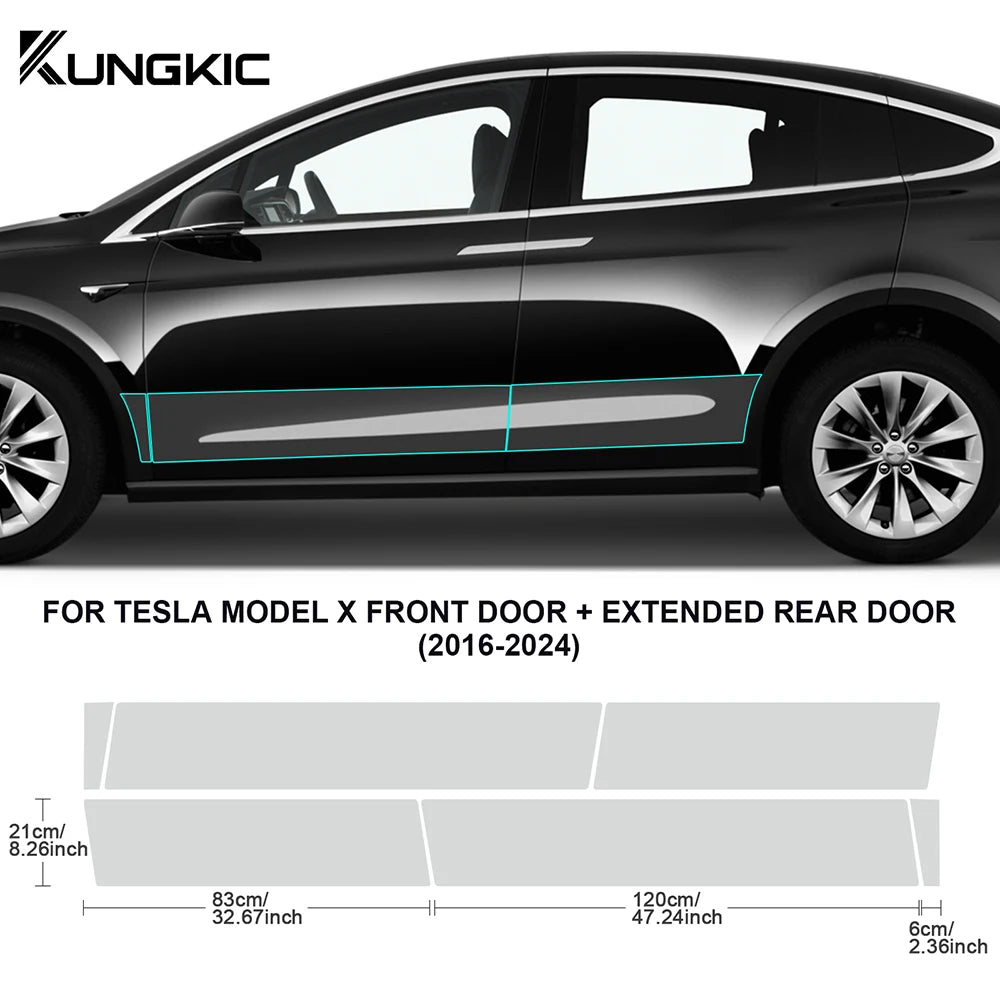 for Tesla Model X 2016-2024 Car Door Sills Protective Handle Sticker Precut Paint Protection Film TPU PPF 8.5Mil Decal