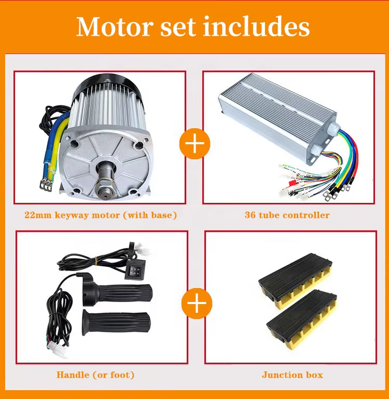 2200W Waterproof BLDC Motor Kit for Electric Vehicle Electric Textile Machinery DC Motor