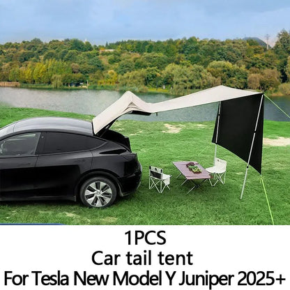 For New Tesla Model Y 2025-2020 Year Outdoor Car Trunk Tent Waterproof Car Trunk Extension Tent Sunshine-Proof Camping Equipment