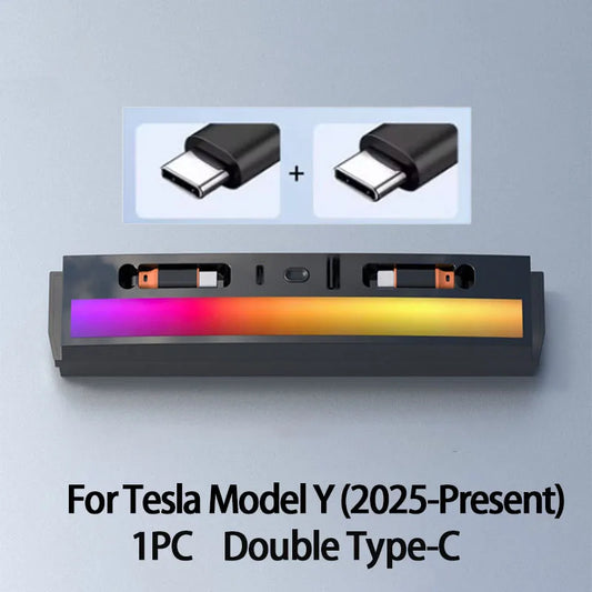 For Tesla Model Y Juniper 2025+ & Model 3 Highland 2024+ Docking Station Quick Charger Shunt Hub for Central Control Splitter