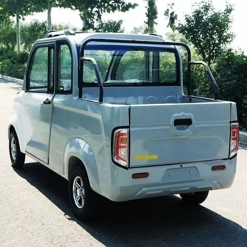 Closed Four-Wheel Electric Vehicle Pickup Truck Pulling Truck Household Electric Vehicle Passenger and Cargo Dual-Purpose