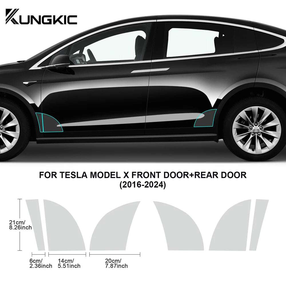 for Tesla Model X 2016-2024 Car Door Sills Protective Handle Sticker Precut Paint Protection Film TPU PPF 8.5Mil Decal