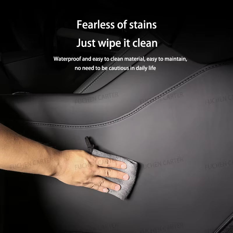 For Tesla Modely Juniper 2025+ Leather Side Defense Anti-Kick Pad Center Control Anti-Dirty Pad Protective Cover Car Accessories