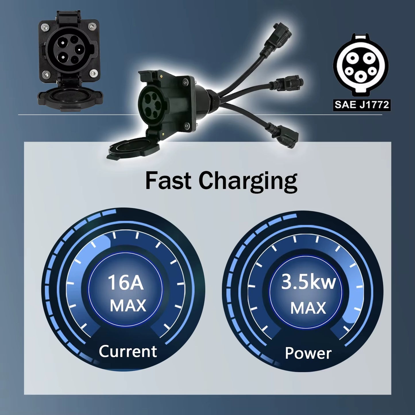 Type 1 SAE J1772 to Socket NEMA 5-15 AC 220V Charger Station Discharger Connector Adapter EVSE Plug for RV Camper Electric Scoot