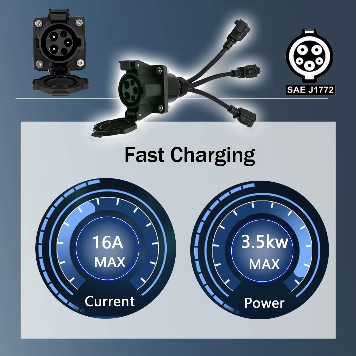 Type 1 SAE J1772 to Socket NEMA 5-15 AC 220V Charger Station Discharger Connector Adapter EVSE Plug for RV Camper Electric Scoot