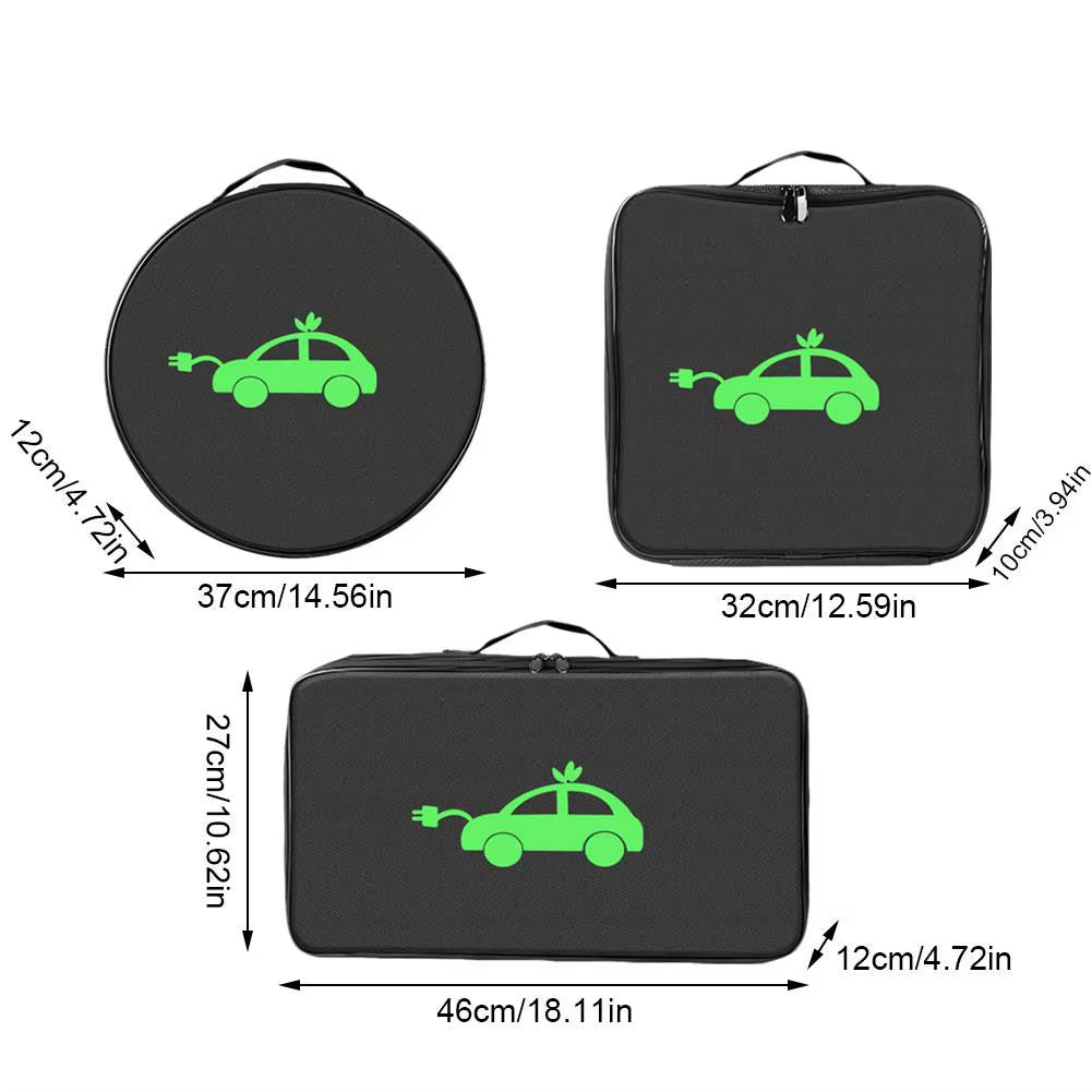EV Cable Organizer Bag Electric Car Charger Box Charging Organizer Jumper Cable Bag Electric Vehicle Charging Cable Case