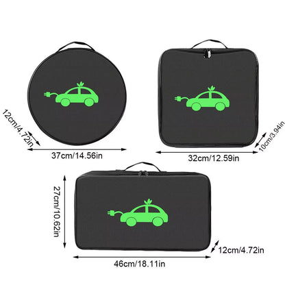 EV Cable Organizer Bag Electric Car Charger Box Charging Organizer Jumper Cable Bag Electric Vehicle Charging Cable Case