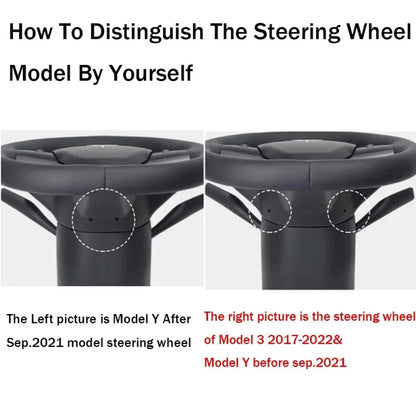 For Yoke Tesla Model 3 Model Y Universal Sports Steering Wheel Carbon Fiber Classic White Accessories Leather Steering Handle
