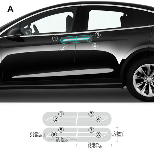 for Tesla Model X 2016-2024 Car Door Sills Protective Handle Sticker Precut Paint Protection Film TPU PPF 8.5Mil Decal