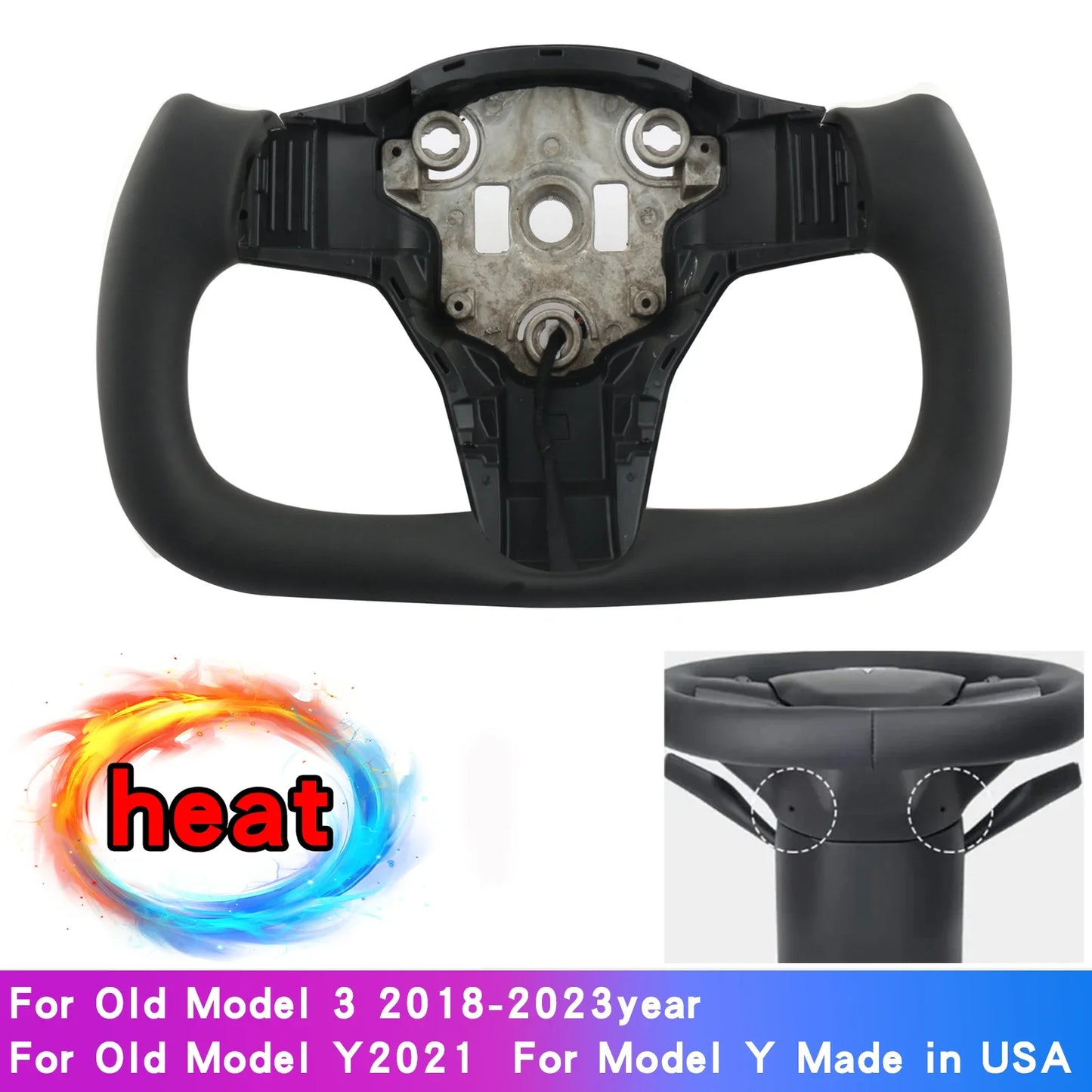 For Yoke Tesla Model 3 Model Y Universal Sports Steering Wheel Carbon Fiber Classic White Accessories Leather Steering Handle