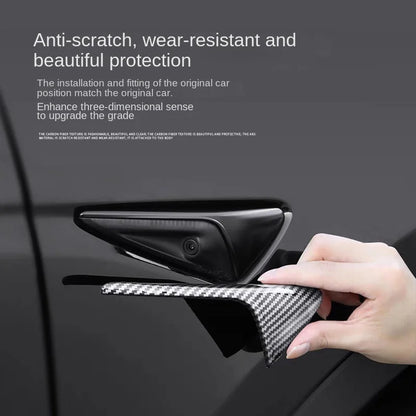 For Tesla Model 3/Y Side Camera Protection Cover Carbon Fiber Fender Trim Cover Car Modification Accessories Tesla 2017-2023