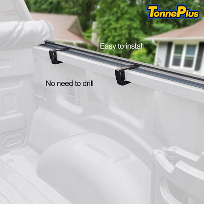 Tonneplus Soft Roll-Up Tonneau Cover Truck Bed Covers for 2015-2023 F150 6.5FT Bed W/ Lamp Vinyl ; Lightning | 6.5' (78.9") Bed